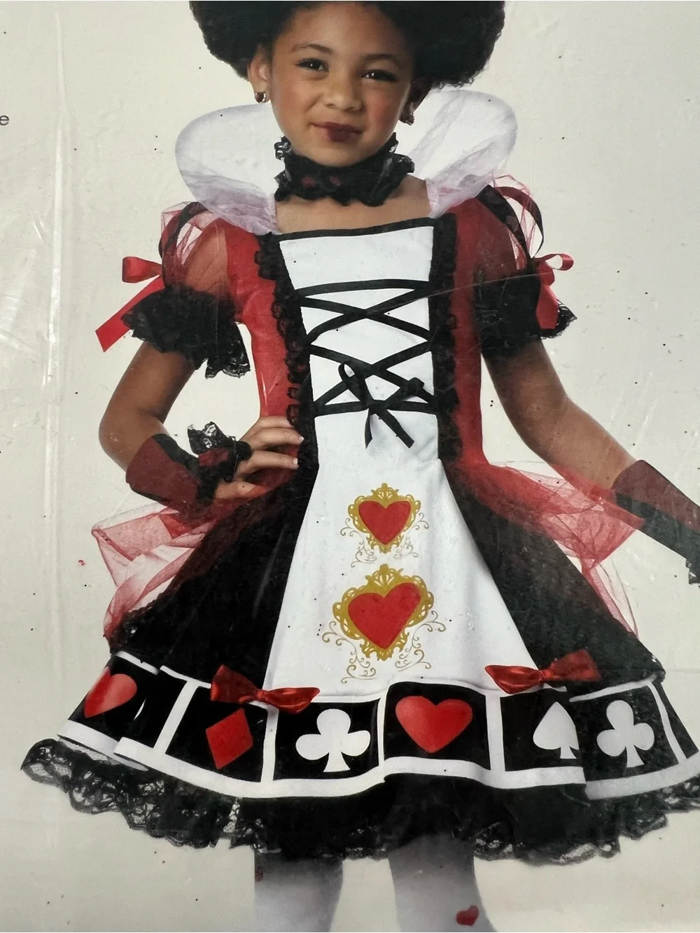 California Costumes Deluxe Queen of Hearts Kids Costume Red, Black, White M 8-10